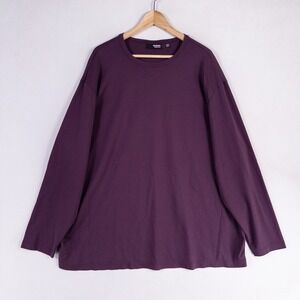 Murano T Shirt Men 4XT Dark Purple Liquid Cotton Long Sleeve Casual Soft Comfort